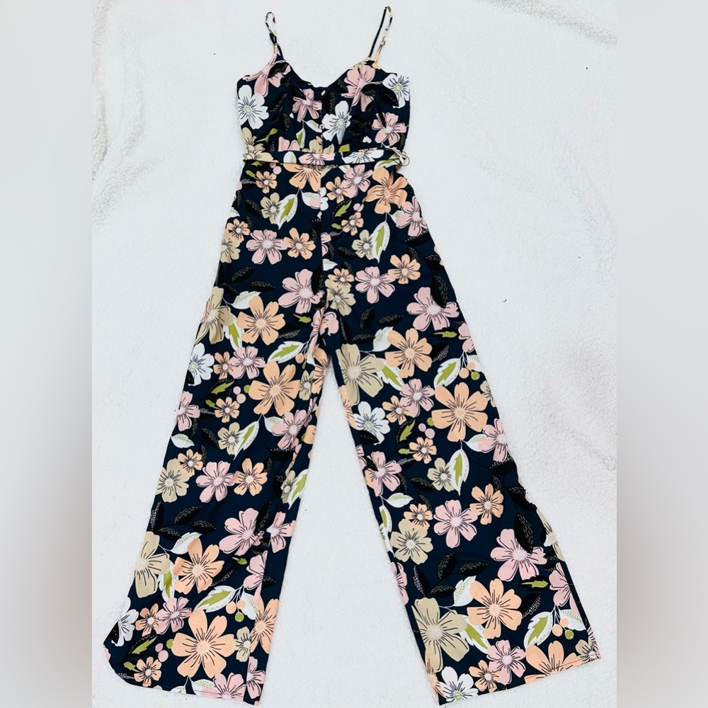 Navy floral jumpsuit-size xs-new